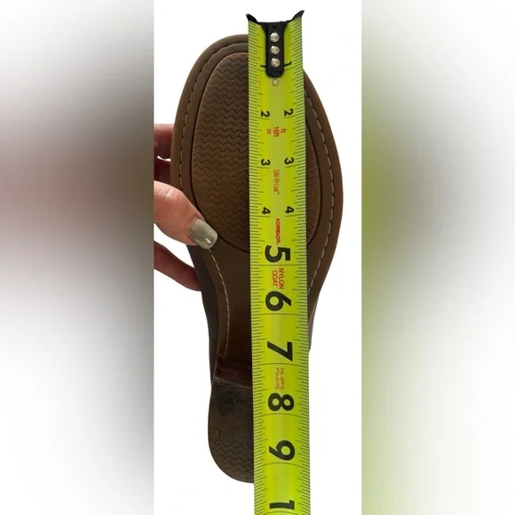 Sperry Leather Ankle Boots 8M Taupe Braided Strap Block Heel Chelsea Boho - Picture 16 of 16